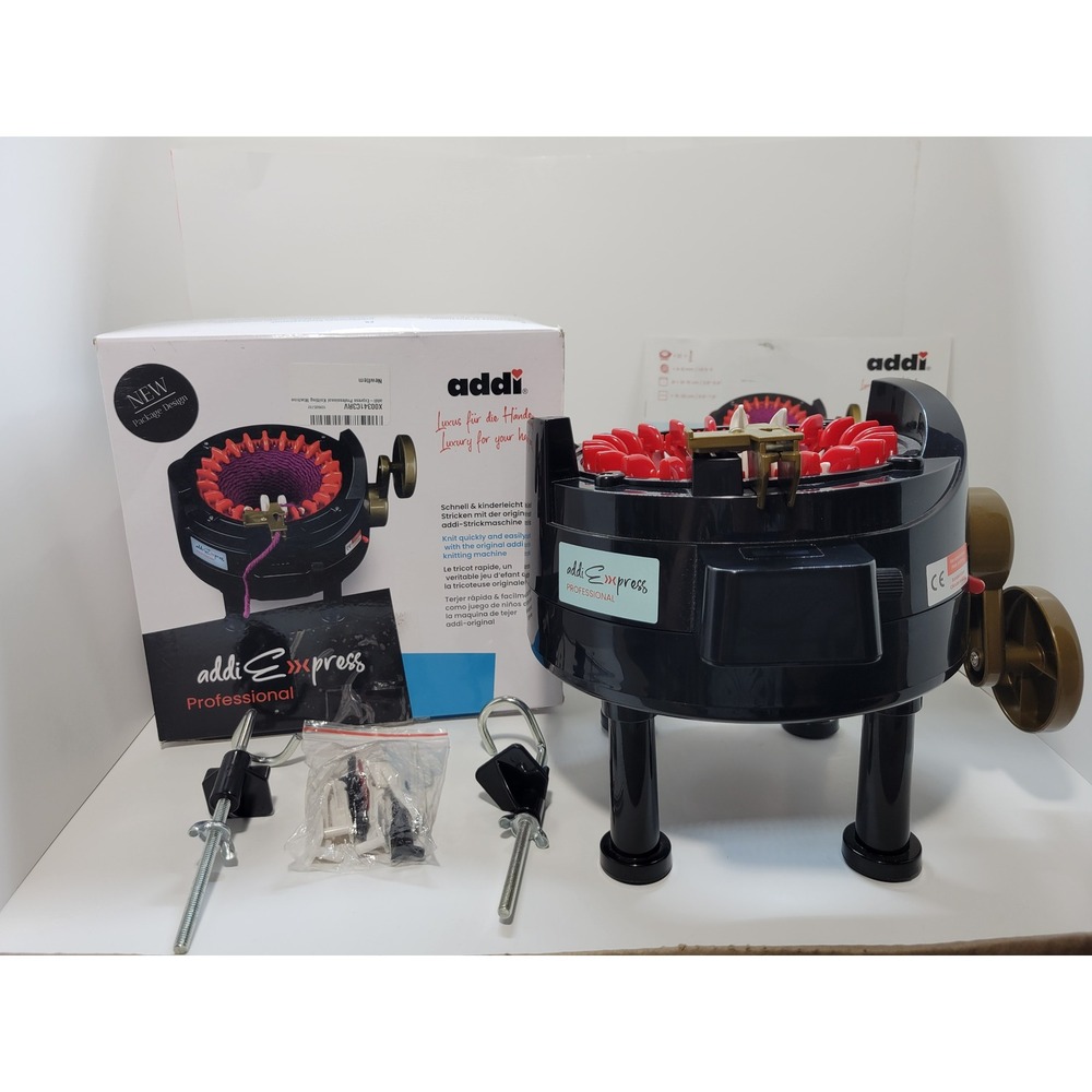 Addi Express Professional Knitting Machine 22 Needles 990-2 Black Red